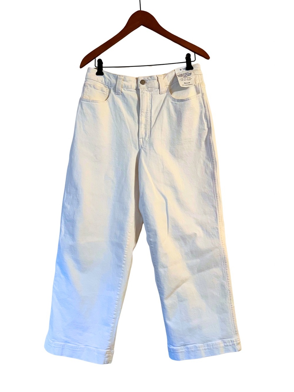 Madewell Curvy Perfect Vintage White Cropped Wide-Leg Jeans